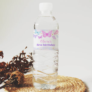 Etiqueta Para Botella De Agua Etiqueta de botella de agua de mariposa Fiesta de