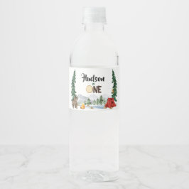 Etiqueta Para Botella De Agua Etiqueta de botella de agua de un campista feliz
