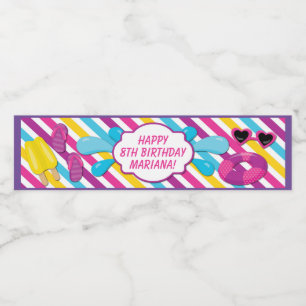 Etiqueta Para Botella De Agua Etiqueta de botella de agua del Fiesta de piscina 