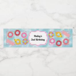 Etiqueta Para Botella De Agua Etiqueta de botella de agua Fiesta de piscina rosa