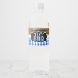 Etiqueta Para Botella De Agua Etiqueta de botella de agua I Do BBQ - Azul