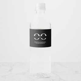 Etiqueta Para Botella De Agua Etiqueta de botella de agua negra con logotipo cor