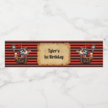 Etiqueta de botella de agua pirata Fiesta