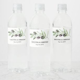 Etiqueta Para Botella De Agua Etiqueta de botella de agua Rama de Olivo