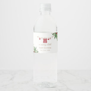 Etiqueta Para Botella De Agua Etiqueta de comida y bebida de Baby Shower roja fe
