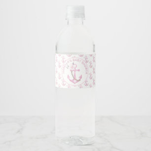 Etiqueta Para Botella De Agua Etiqueta de frasco de agua Baby Shower Chica náuti
