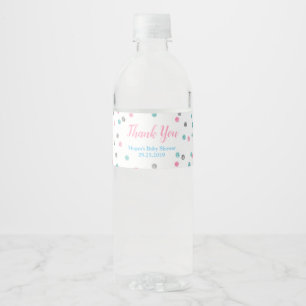 Etiqueta Para Botella De Agua Etiqueta de frasco de agua Baby Shower de color ro