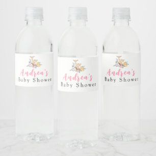 Etiqueta Para Botella De Agua Etiqueta de frasco de agua Baby Shower de Woodland