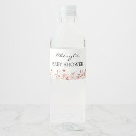 Etiqueta Para Botella De Agua Etiqueta de frasco de agua de Baby Shower con flor