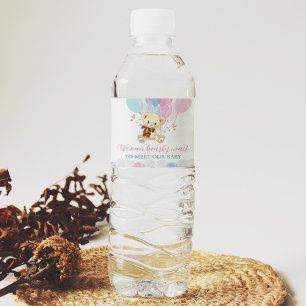 Etiqueta Para Botella De Agua Etiqueta de frasco de agua de Baby Shower con glob