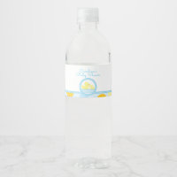 Etiqueta de frasco de agua del pato de goma Baby S