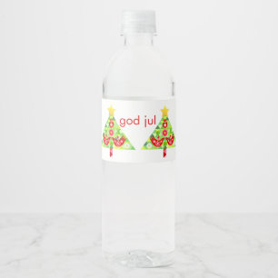 Etiqueta Para Botella De Agua Etiqueta de frasco de aves de Mod Scandi Holiday