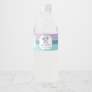 Etiqueta Para Botella De Agua Etiqueta de frasco morado de agua para elefantes V