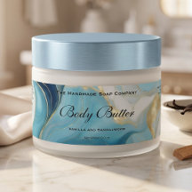 Etiqueta de tarro de manteca corporal para cosméti