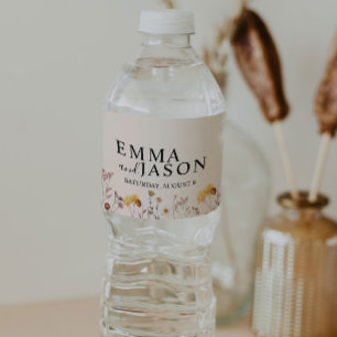 Etiqueta Para Botella De Agua Etiqueta del frasco de agua Boho Wildflower Boda
