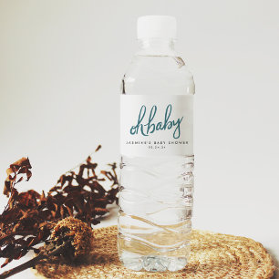 Etiqueta Para Botella De Agua Etiqueta del frasco de agua de la Baby Shower de W