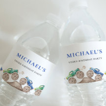 Etiqueta del frasco de agua de los camiones de Mon