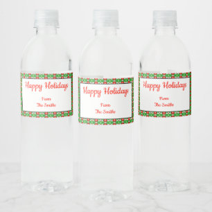 Etiqueta Para Botella De Agua Etiqueta del frasco de agua de los Navidades Holly