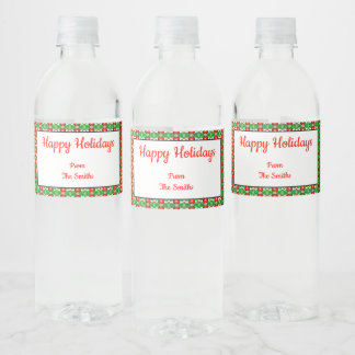 Etiqueta Para Botella De Agua Etiqueta del frasco de agua de los Navidades Holly