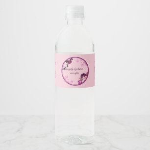 Etiqueta Para Botella De Agua Etiqueta del frasco de agua del Boda de anillo flo
