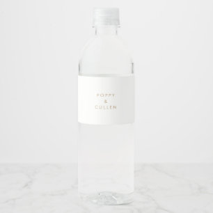 Etiqueta Para Botella De Agua Etiqueta del frasco de agua del Boda de tipografía