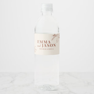 Etiqueta Para Botella De Agua Etiqueta del frasco de agua del Boda floral Boho
