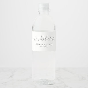 Etiqueta Para Botella De Agua Etiqueta del frasco de agua del Boda minimalista