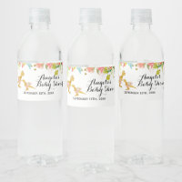 Etiqueta del frasco de agua del Chica de oro rosa