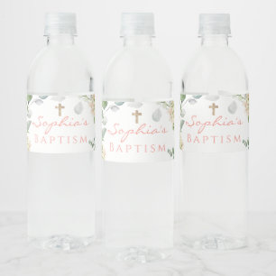 Etiqueta Para Botella De Agua Etiqueta del frasco de agua del Chica de rosas ros