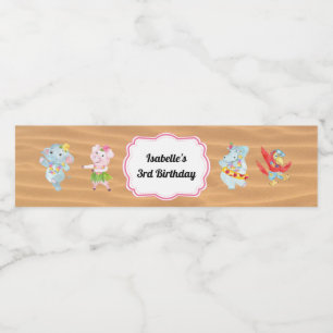 Etiqueta Para Botella De Agua Etiqueta del frasco de agua del Fiesta de la playa