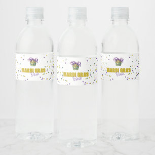 Etiqueta Para Botella De Agua Etiqueta del frasco de agua del Fiesta Mardi Gras 