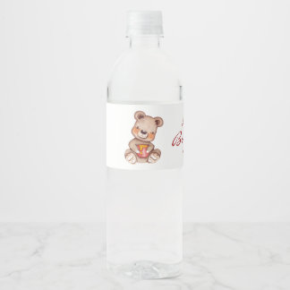 Etiqueta Para Botella De Agua Etiqueta del frasco de agua del niño Teddy Bear Ba