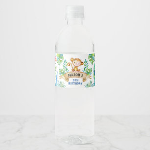 Etiqueta Para Botella De Agua Etiqueta del frasco de fiesta zoológico, mono