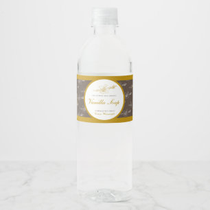 Etiqueta Para Botella De Agua Etiqueta del producto amarillo dorado del jabón de