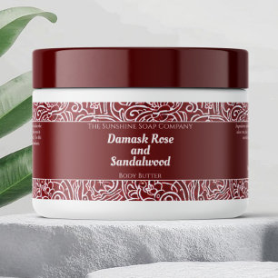 Etiqueta Para Botella De Agua Etiqueta impermeable de cosméticos de color rojo o