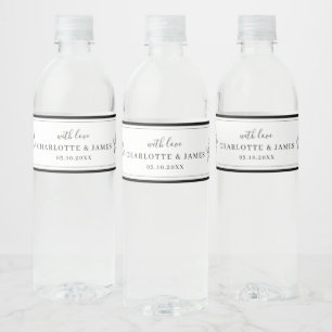 Etiqueta Para Botella De Agua Etiqueta minimalista del frasco de agua de hojas d
