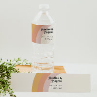 Etiqueta moderna de botella de agua del arco iris 