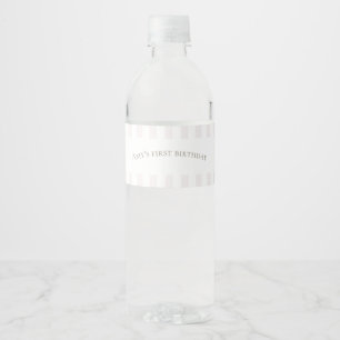 Etiqueta Para Botella De Agua Etiqueta rosada de botella de agua de color blanco