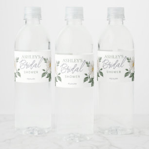 Etiqueta Para Botella De Agua Etiqueta simple de frasco de agua de novia floral