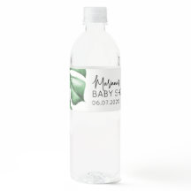 Etiqueta tropical de frasco de agua de Baby Shower