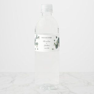 Etiqueta Para Botella De Agua Eucalyptus Greenery Bridal Shower Couples Boda