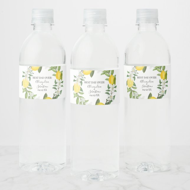 Etiqueta Para Botella De Agua Eucalyptus Lemony Shower Couples Boda (Botellas)