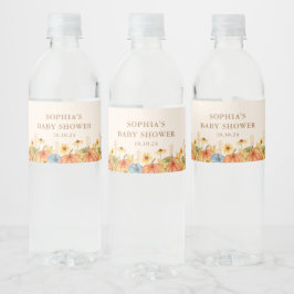 Etiqueta Para Botella De Agua Fall Pumpkin Baby Shower