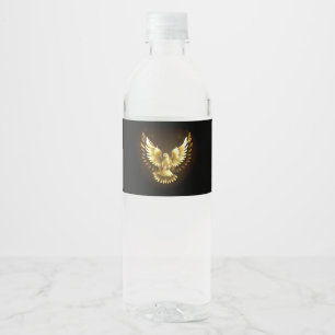 Etiqueta Para Botella De Agua Falsa paloma de paz del Relieve metalizado dorado 
