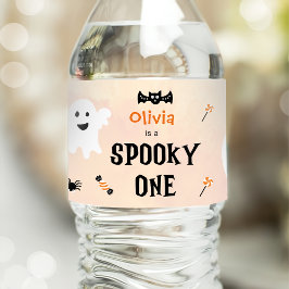 Etiqueta Para Botella De Agua Fantasma de Halloween