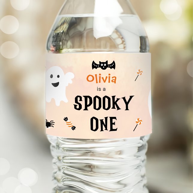 Etiqueta Para Botella De Agua Fantasma de Halloween (Subido por el creador)