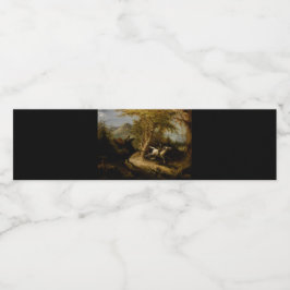 Etiqueta Para Botella De Agua Fantasma de Halloween, un jinete sin cabeza