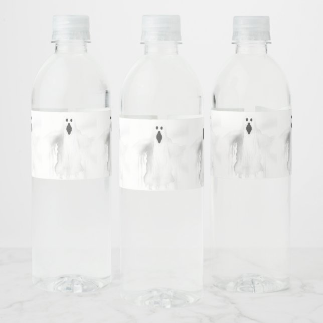 Etiqueta Para Botella De Agua Fantasma fantasmal (Botellas)