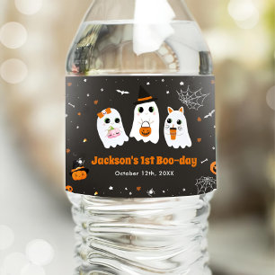Etiqueta Para Botella De Agua Fantasma lindo de Halloween 1er cumpleaños Spookta