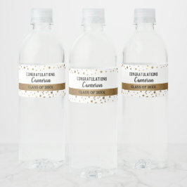 Etiqueta Para Botella De Agua Faux Gold Graduado Personalizado personalizado año